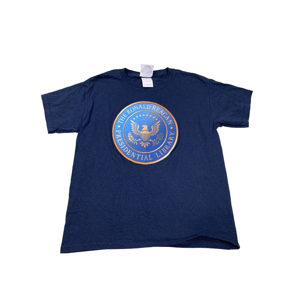 Ronald Reagan Presidential Library Youth Small Navy-Blue Shirt Republican Goat